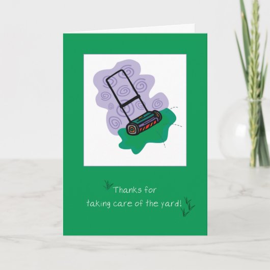 Bedankt voor het koelen voor garen met de grasmaai kaart (Voorkant)