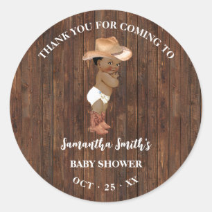 Bedankt voor het komen AA Cowboy Western Baby show Ronde Sticker