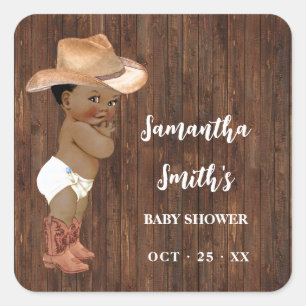 Bedankt voor het komen AA Cowboy Western Baby show Vierkante Sticker