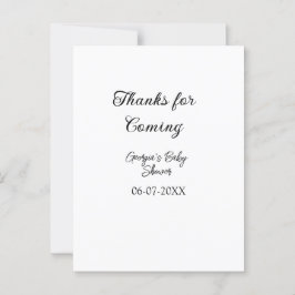 Bedankt voor het komen baby shower modern eenvoudi briefkaart