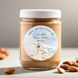 Bedankt voor het komen Beach and Waves Vrijgezelle Ronde Sticker