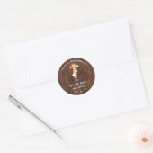 Bedankt voor het komen Cowboy Western Baby shower Ronde Sticker (Envelop)