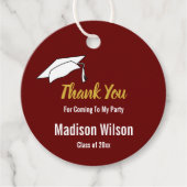 Bedankt voor het komen donkerrood goud Afstuderen Bedankjes Labels (Voorkant)