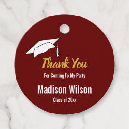 Bedankt voor het komen donkerrood goud Afstuderen Bedankjes Labels