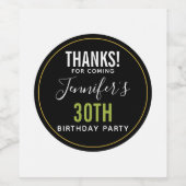 bedankt voor het komen gepersonaliseerde sjabloon  wijn etiket (Enkel label)