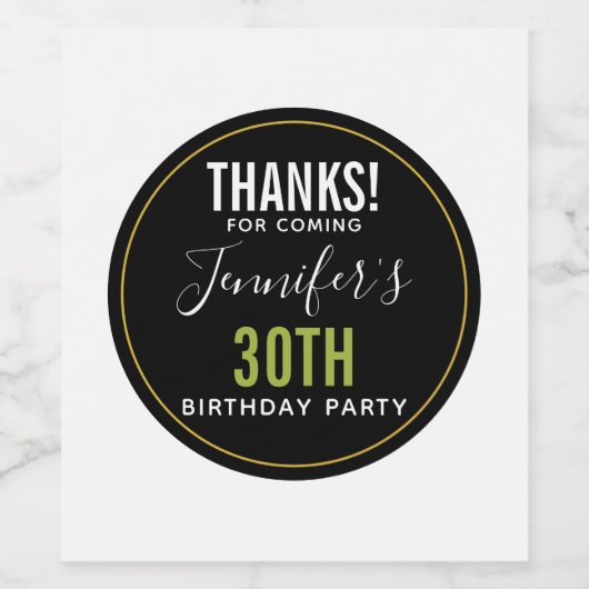 bedankt voor het komen gepersonaliseerde sjabloon wijn etiket (Enkel label)