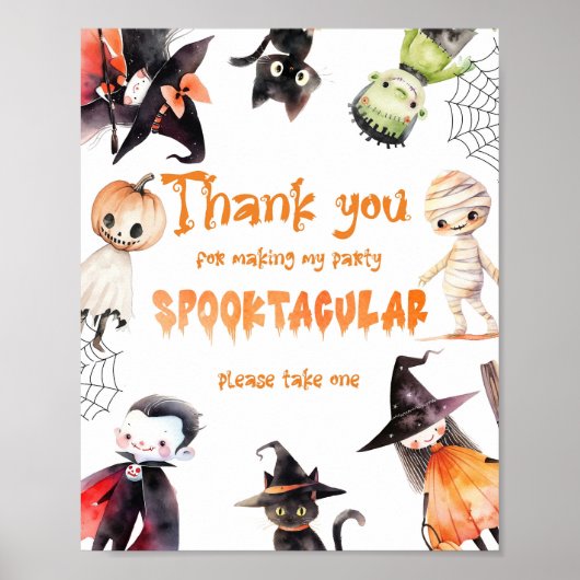 Bedankt voor het komen Halloween kostuumfeest Poster (Voorkant)