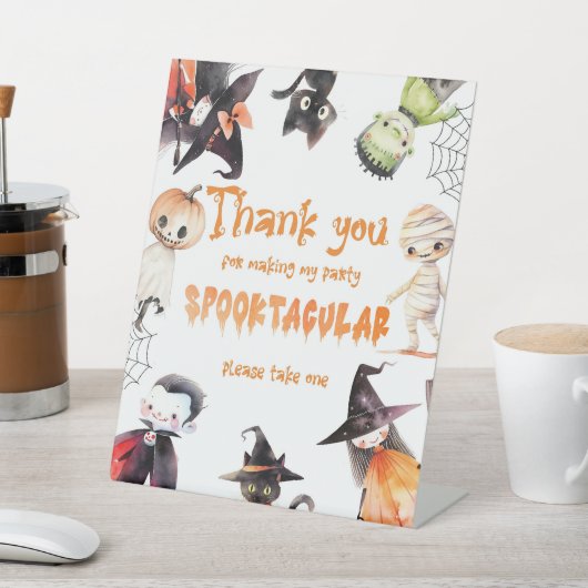Bedankt voor het komen Halloween kostuumfeest Reclamebord Met Voetstuk (Insitu)