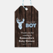 Bedankt voor het komen herten rustiek Baby shower  Cadeaulabel (Voorkant)