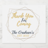 Bedankt voor het komen mousserende wijn label sparkling wijnetiket (Enkel label)