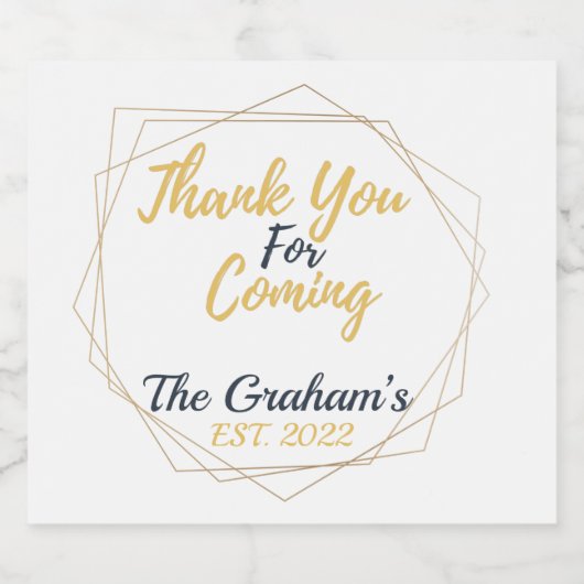 Bedankt voor het komen mousserende wijn label sparkling wijnetiket (Enkel label)