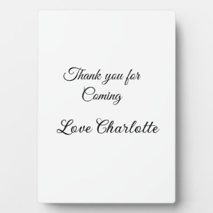 bedankt voor het komen naam berichtje sturen fotoplaat