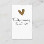 bedankt voor het komen naam tekstbericht gouden ha visitekaartje (Achterkant)