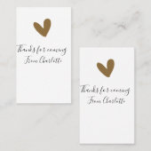 bedankt voor het komen naam tekstbericht gouden ha visitekaartje (Voorkant / Achterkant)