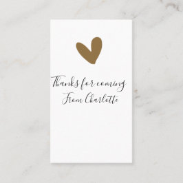bedankt voor het komen naam tekstbericht gouden ha visitekaartje