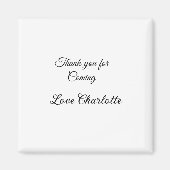 bedankt voor het komen naam tekstbericht magneet (Voorkant)