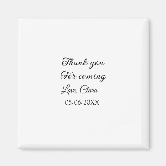 bedankt voor het komen naam tekstbericht magneet (Voorkant)