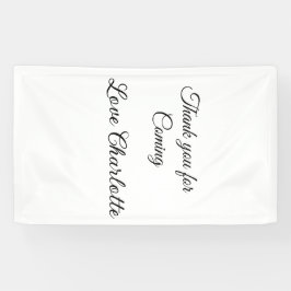 bedankt voor het komen naam toevoegen aan tekstber spandoek