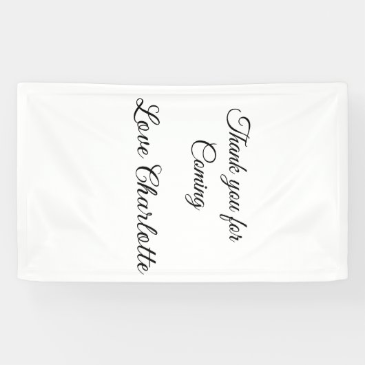 bedankt voor het komen naam toevoegen aan tekstber spandoek (Horizontaal)