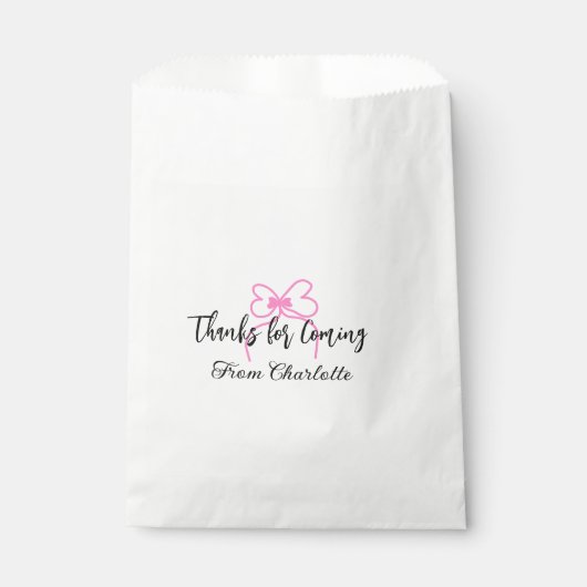 bedankt voor het komen naam toevoegen tekst berich bedankzakje (Voorkant)