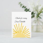 bedankt voor het komen naam toevoegen tekst berich briefkaart (Staand voorkant)