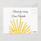 bedankt voor het komen naam toevoegen tekst berich briefkaart (Achterkant)