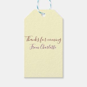 bedankt voor het komen naam toevoegen tekst berich cadeaulabel