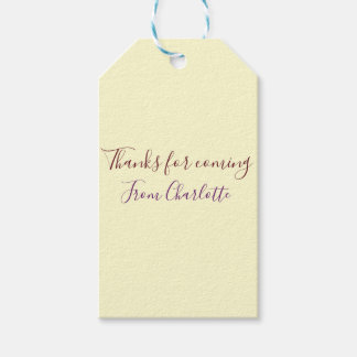 bedankt voor het komen naam toevoegen tekst berich cadeaulabel