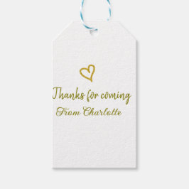 bedankt voor het komen naam toevoegen tekst berich cadeaulabel