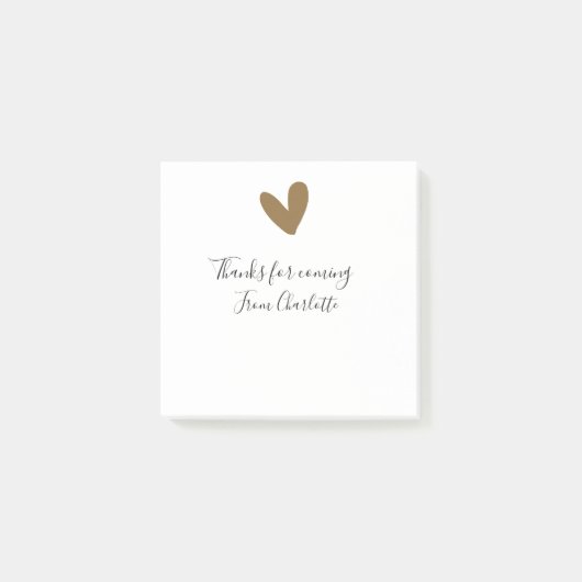 bedankt voor het komen naam toevoegen tekst berich post-it® notes (Voorkant)