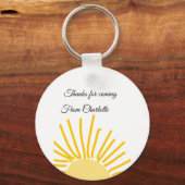 bedankt voor het komen naam toevoegen tekst berich sleutelhanger (Achterkant)