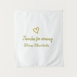 bedankt voor het komen naam toevoegen tekst berich wandkleed