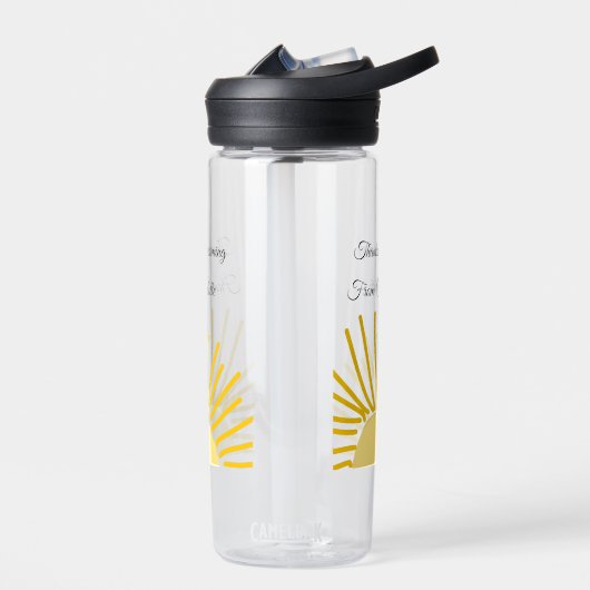 bedankt voor het komen naam toevoegen tekst berich waterfles (Links)