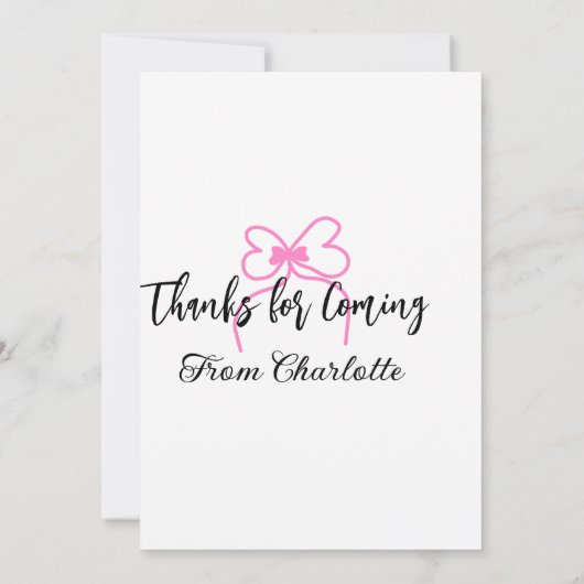 bedankt voor het komen naam toevoegen tekstbericht (Achterkant)