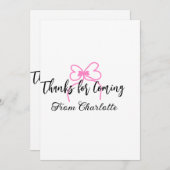 bedankt voor het komen naam toevoegen tekstbericht (Voorkant / Achterkant)