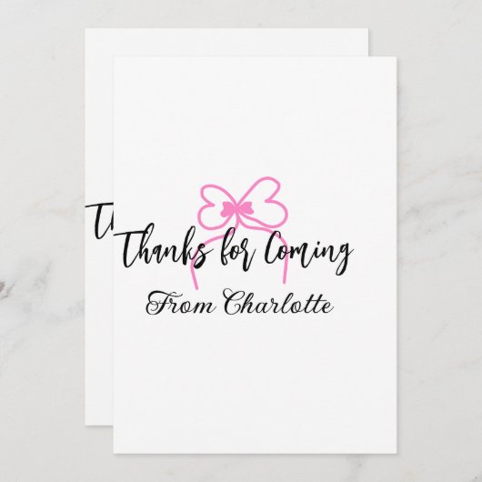 bedankt voor het komen naam toevoegen tekstbericht (Voorkant / Achterkant)