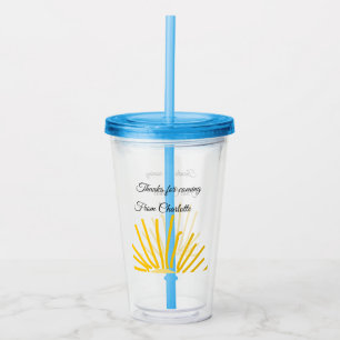 bedankt voor het komen naam toevoegen tekstbericht acryl drinkbeker