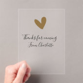 bedankt voor het komen naam toevoegen tekstbericht acryl uitnodigingen (Insitu (Draagbaar))