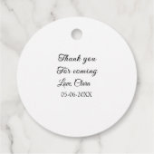 bedankt voor het komen naam toevoegen tekstbericht bedankjes labels (Achterkant)