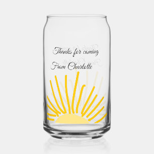 bedankt voor het komen naam toevoegen tekstbericht blikvorm glas