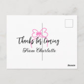 bedankt voor het komen naam toevoegen tekstbericht briefkaart (Achterkant)