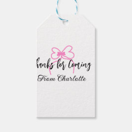 bedankt voor het komen naam toevoegen tekstbericht cadeaulabel