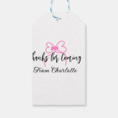 bedankt voor het komen naam toevoegen tekstbericht cadeaulabel (Achterkant)