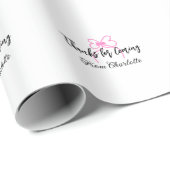 bedankt voor het komen naam toevoegen tekstbericht cadeaupapier (Rol Hoek)