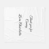 bedankt voor het komen naam toevoegen tekstbericht fleece deken (Voorkant (Horizontaal))