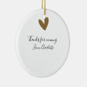 bedankt voor het komen naam toevoegen tekstbericht keramisch ornament (Rechts)