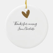 bedankt voor het komen naam toevoegen tekstbericht keramisch ornament (Achterkant)