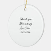 bedankt voor het komen naam toevoegen tekstbericht keramisch ornament (Links)