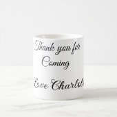 bedankt voor het komen naam toevoegen tekstbericht koffiemok (Center)