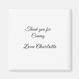 bedankt voor het komen naam toevoegen tekstbericht magneet